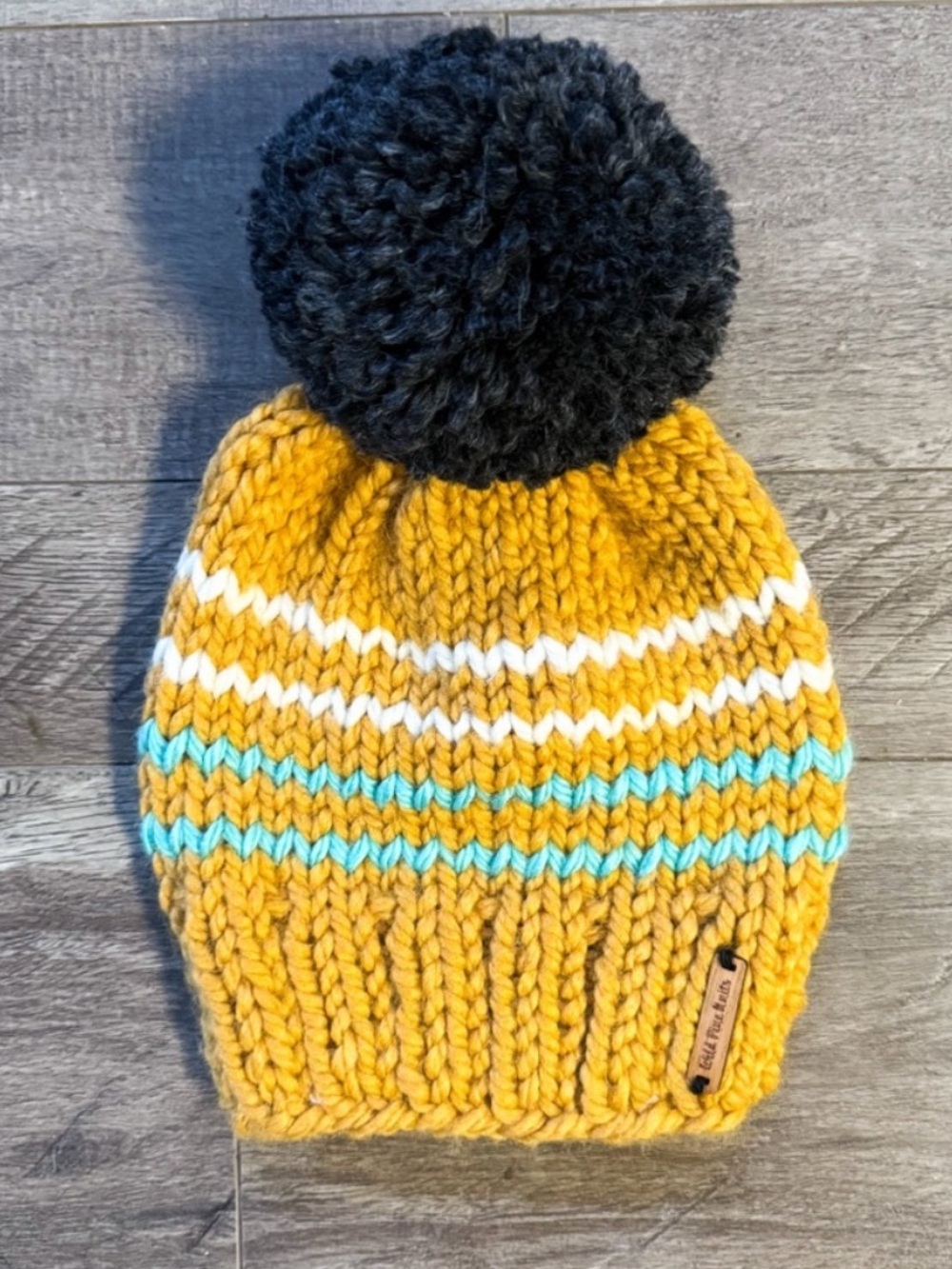 Handmade Chunky Knit Varsity Stripe Beanie | NWT